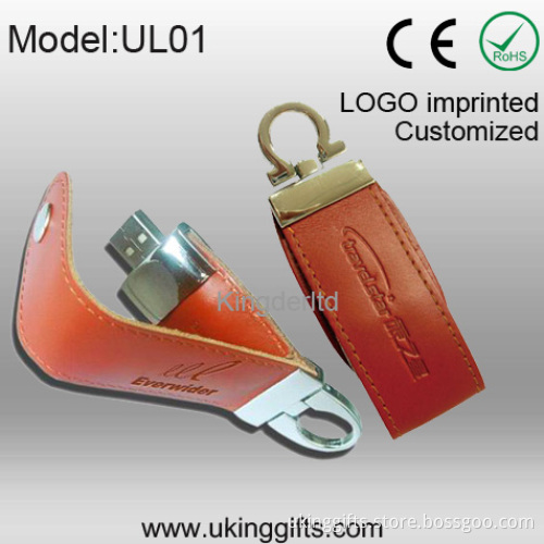 Leather USB Flash Drive with Metal USB Pendrive